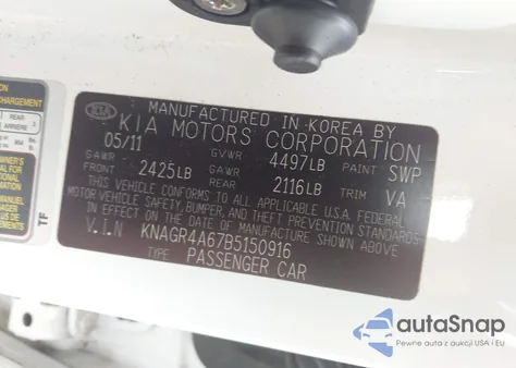 2011 Kia Optima Sx from USA, damaged, VIN KNAGR4A67B5150916